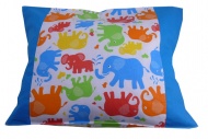 Relaxační pohankový polštář - Barevní sloni (30x40cm) - modrý