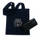 Textilní taška s vlkem s ilustrační peněženkou
