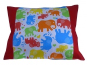 Relaxační pohankový polštář - Barevní sloni (30x40cm) - červený