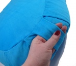 Meditační polštář Zafu - Jasně modrý manšestr - úchyt k přenášení