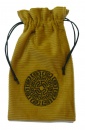 Řecký ornament slunce - žlutý sáček - černá výšivka a šňůrka