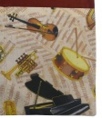 Kapsář k lavici - Hudební nástroje - detail látky
