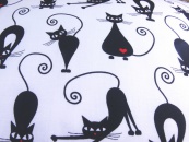 Bylinkový polštář - kočičky s bílým okrajem - detail látky