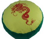 Meditační polštář Zafu - Zelený s červeným drakem
