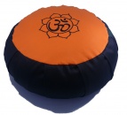 Meditační polštář Zafu - Oranžovo-černý s výšivkou