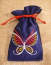 Sametový pytlíček - Motýli (22x12 cm) - tmavě modrý