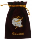 Sáček znamení zvěrokruhu Býk latinsky Taurus - vínový samet