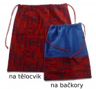 Sáček na přezůvky - Letters design červený - v kombinaci se sáčkem na tělocvik