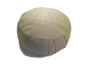 Meditační polštář Zafu - Šedo-fialkový s výšivkou