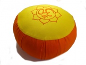 Meditační polštář Zafu - Žluto-oranžový s výšivkou