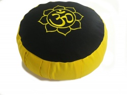 Meditační polštář Zafu - Žluto-černý s výšivkou
