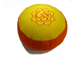 Meditační polštář Zafu - Žluto-oranžový s výšivkou