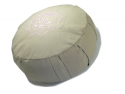 Meditační polštář Zafu - Šedý s výšivkou